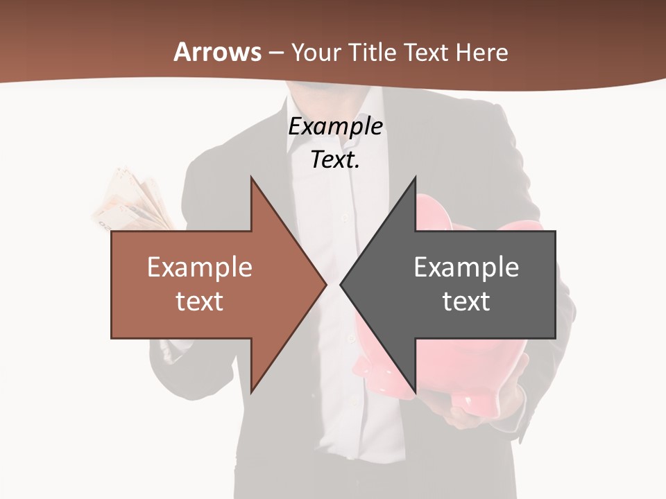 A Man In A Suit Holding A Piggy Bank PowerPoint Template