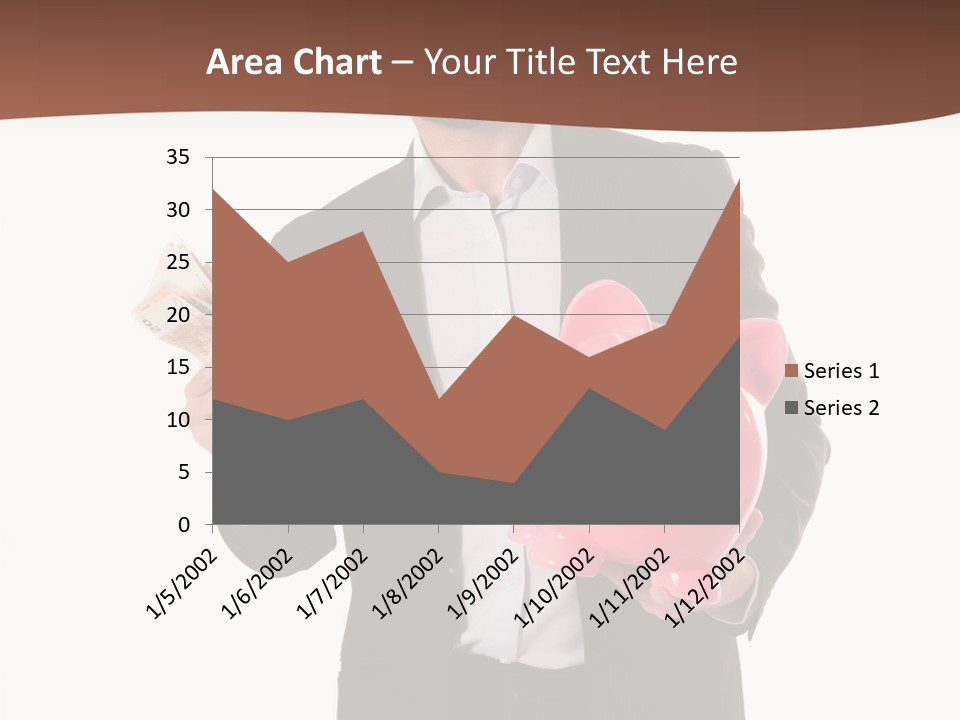 A Man In A Suit Holding A Piggy Bank PowerPoint Template
