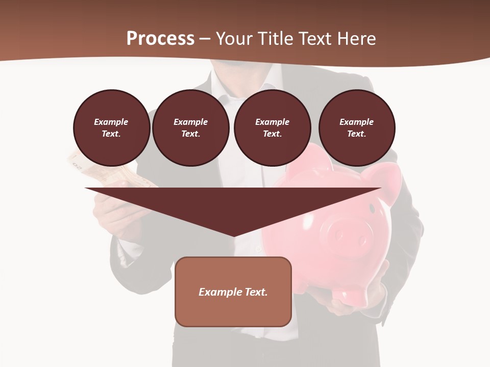 A Man In A Suit Holding A Piggy Bank PowerPoint Template