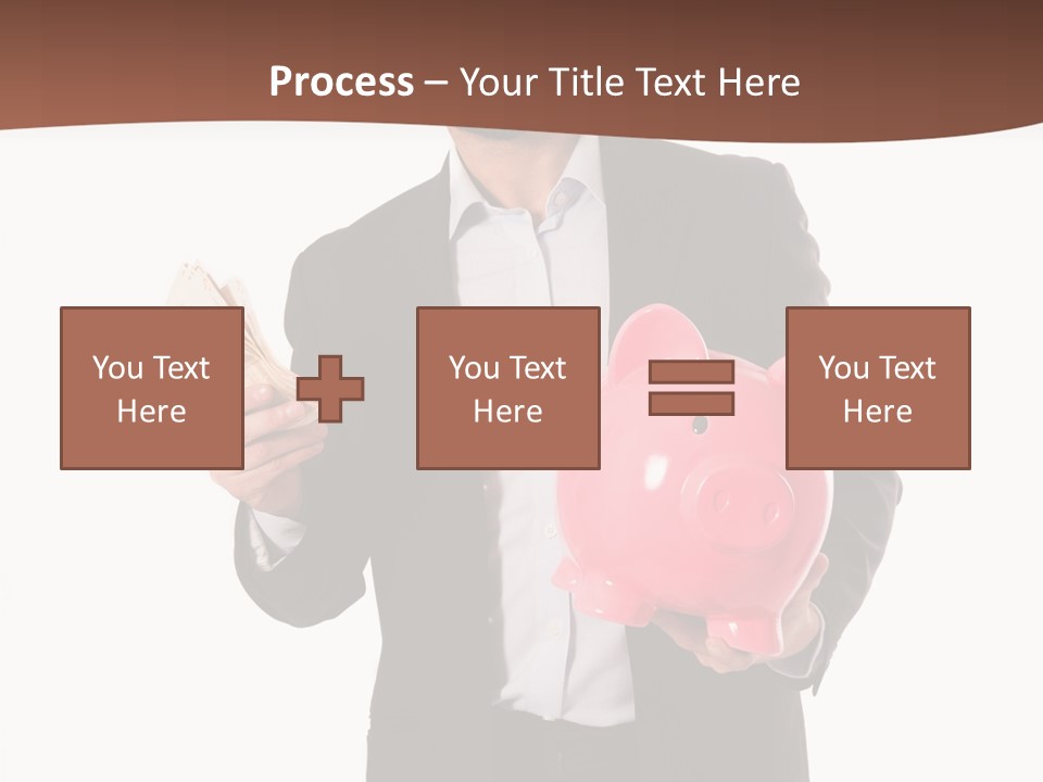 A Man In A Suit Holding A Piggy Bank PowerPoint Template