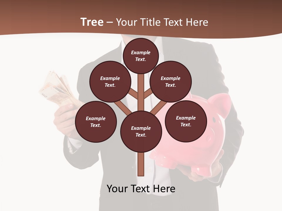 A Man In A Suit Holding A Piggy Bank PowerPoint Template