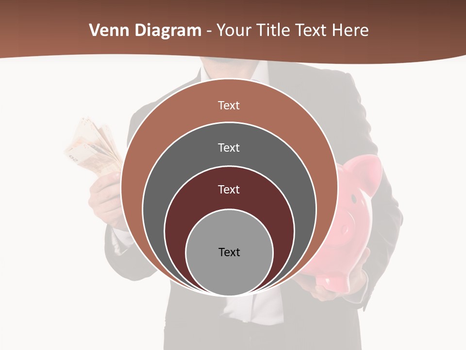 A Man In A Suit Holding A Piggy Bank PowerPoint Template