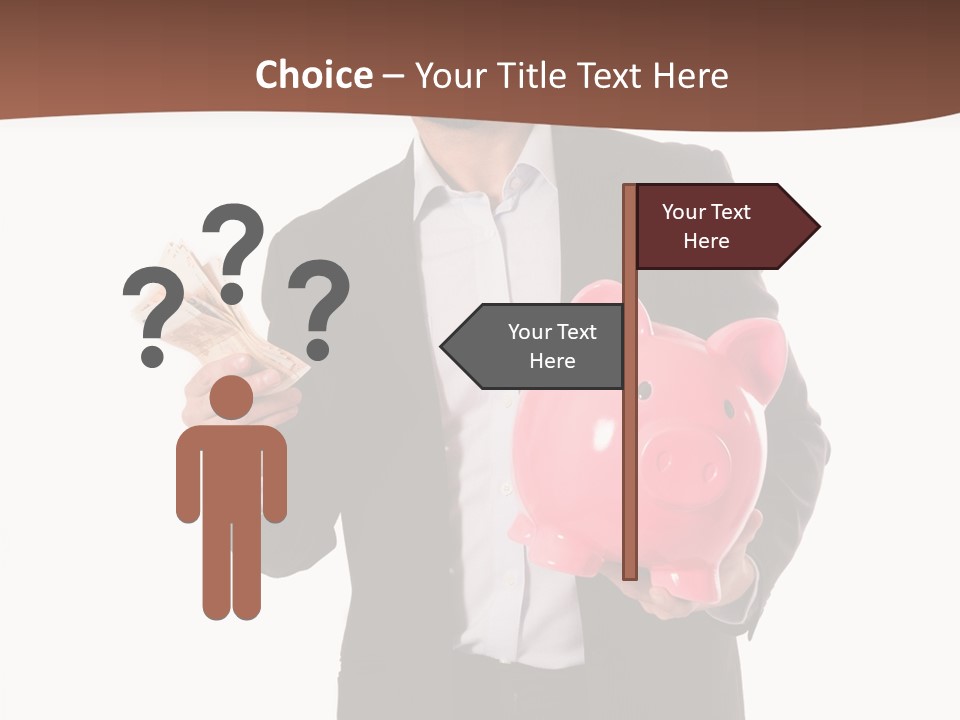 A Man In A Suit Holding A Piggy Bank PowerPoint Template
