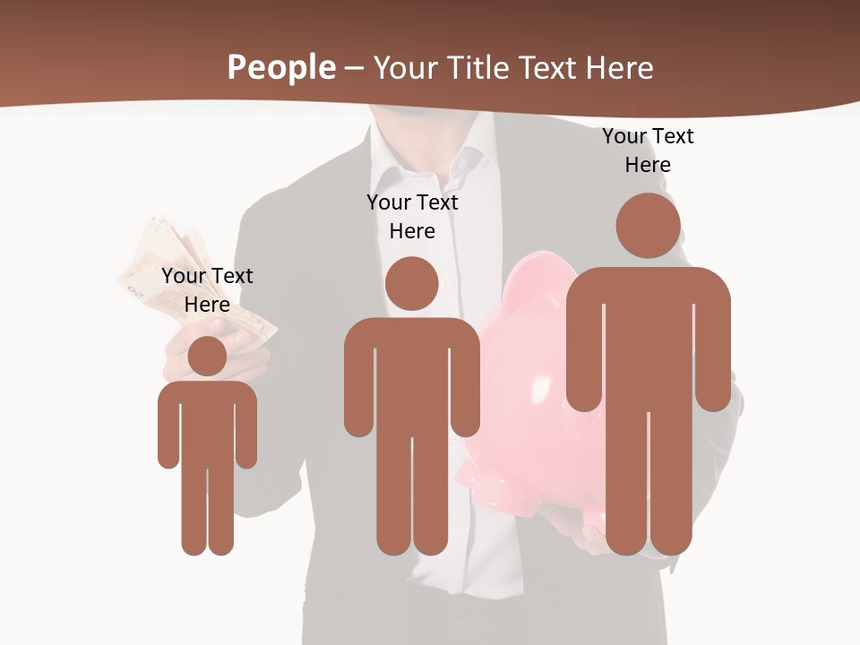 A Man In A Suit Holding A Piggy Bank PowerPoint Template