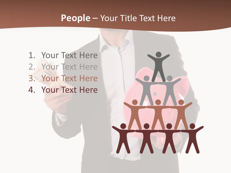 A Man In A Suit Holding A Piggy Bank PowerPoint Template