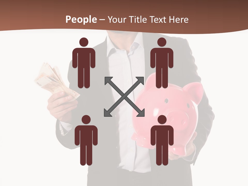 A Man In A Suit Holding A Piggy Bank PowerPoint Template