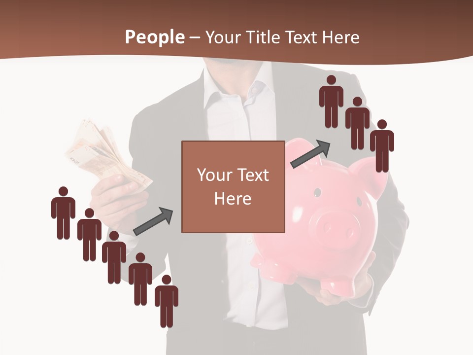 A Man In A Suit Holding A Piggy Bank PowerPoint Template