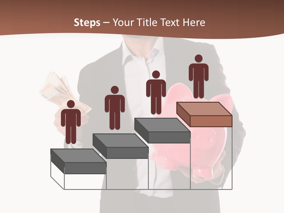 A Man In A Suit Holding A Piggy Bank PowerPoint Template