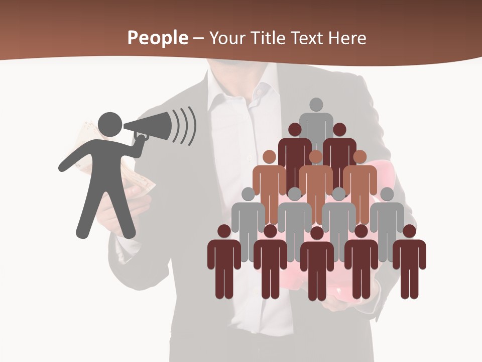 A Man In A Suit Holding A Piggy Bank PowerPoint Template