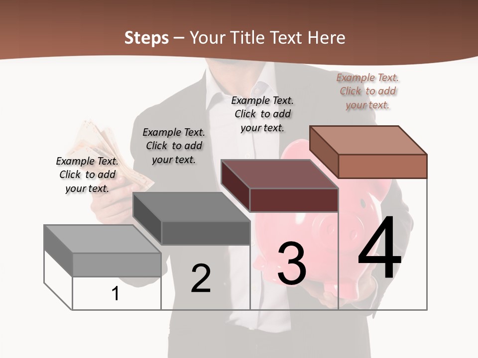 A Man In A Suit Holding A Piggy Bank PowerPoint Template