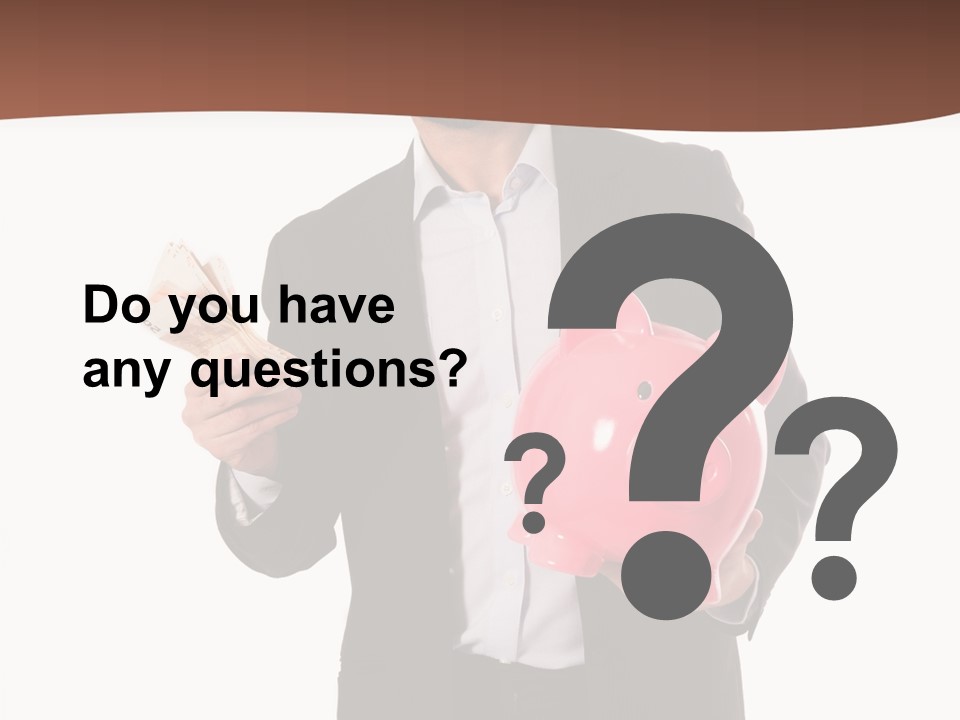 A Man In A Suit Holding A Piggy Bank PowerPoint Template