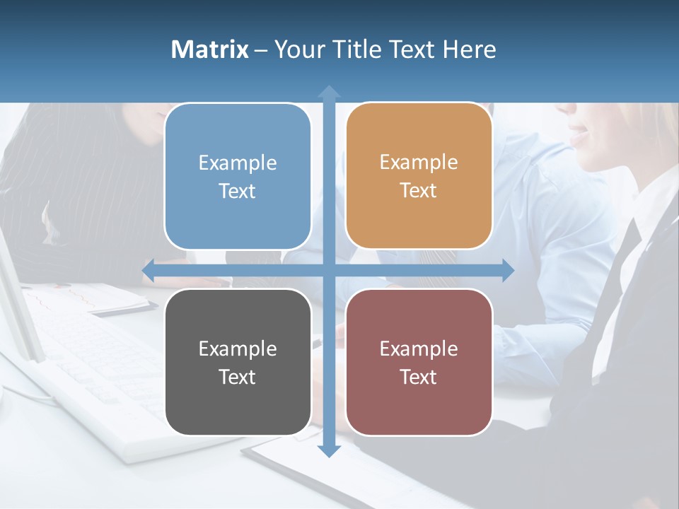 A Group Of People Sitting Around A Table With A Laptop PowerPoint Template