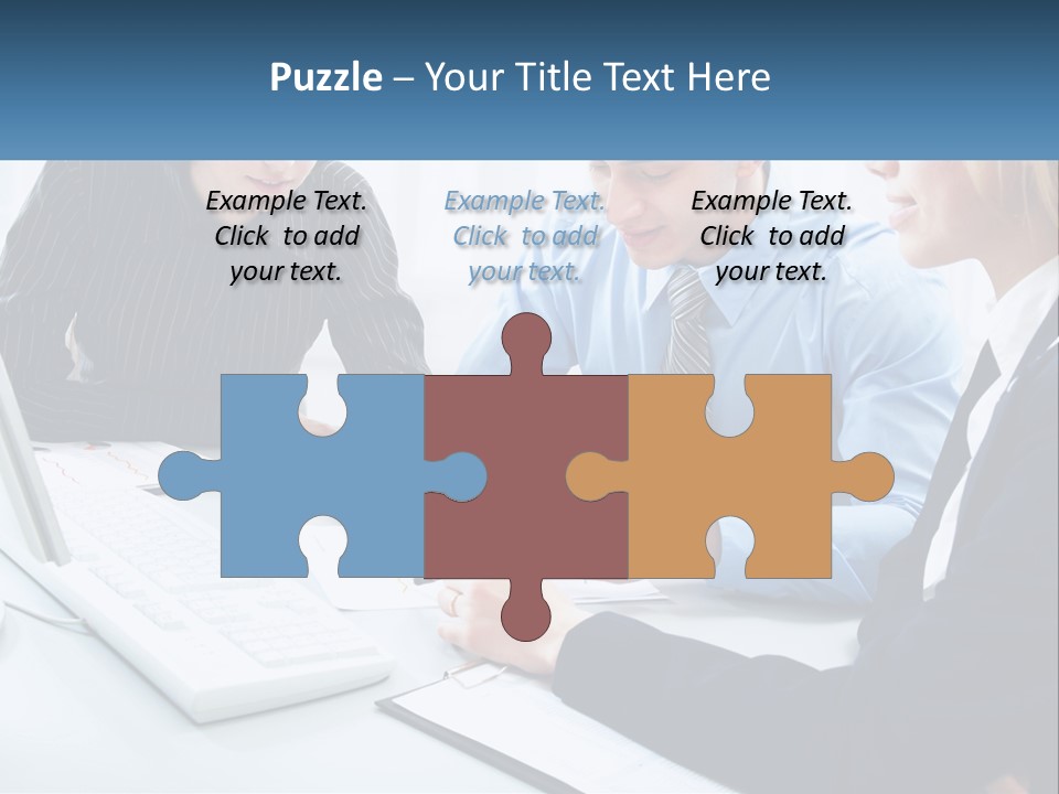 A Group Of People Sitting Around A Table With A Laptop PowerPoint Template