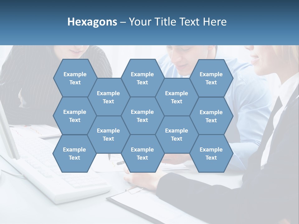 A Group Of People Sitting Around A Table With A Laptop PowerPoint Template