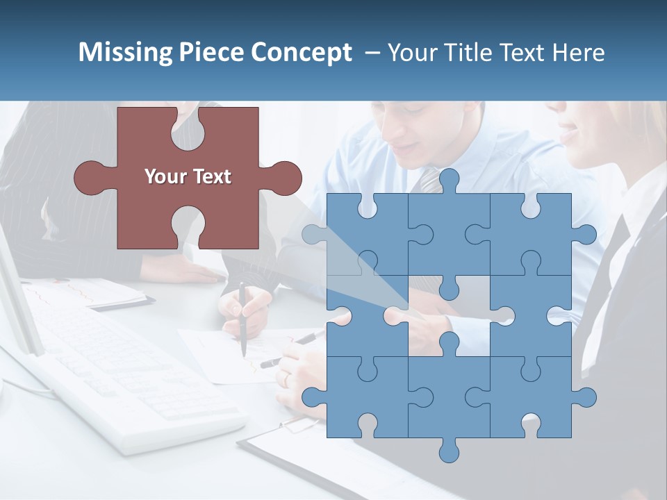 A Group Of People Sitting Around A Table With A Laptop PowerPoint Template