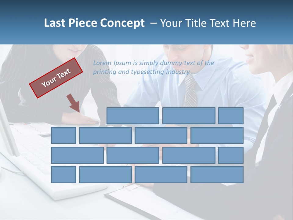 A Group Of People Sitting Around A Table With A Laptop PowerPoint Template