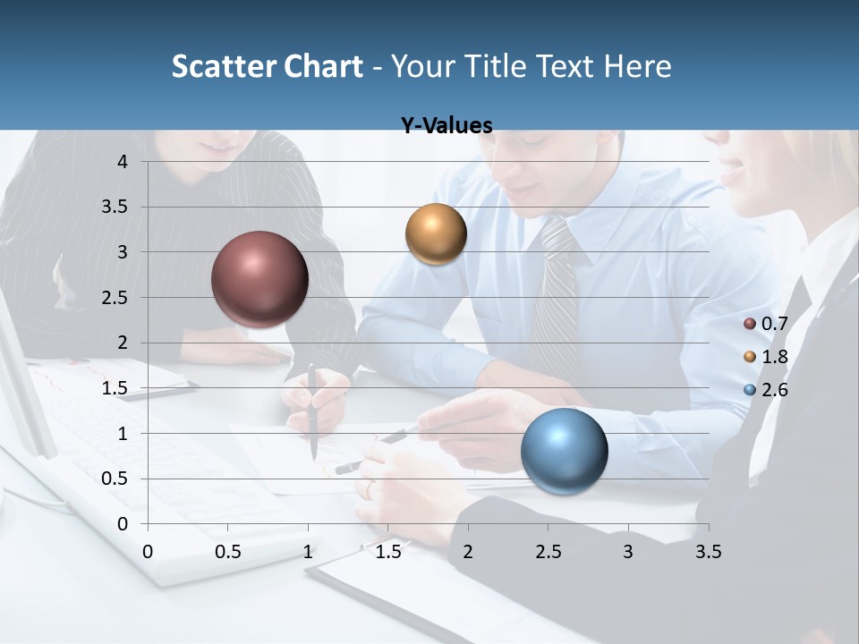 A Group Of People Sitting Around A Table With A Laptop PowerPoint Template