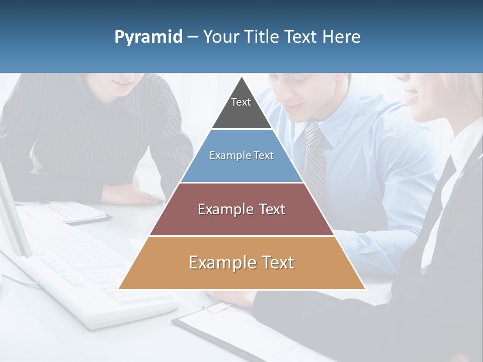 A Group Of People Sitting Around A Table With A Laptop PowerPoint Template
