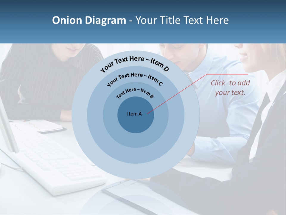 A Group Of People Sitting Around A Table With A Laptop PowerPoint Template