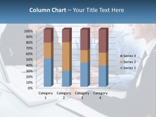 A Group Of People Sitting Around A Table With A Laptop PowerPoint Template
