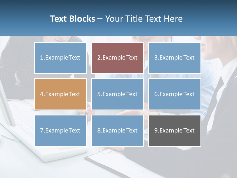 A Group Of People Sitting Around A Table With A Laptop PowerPoint Template