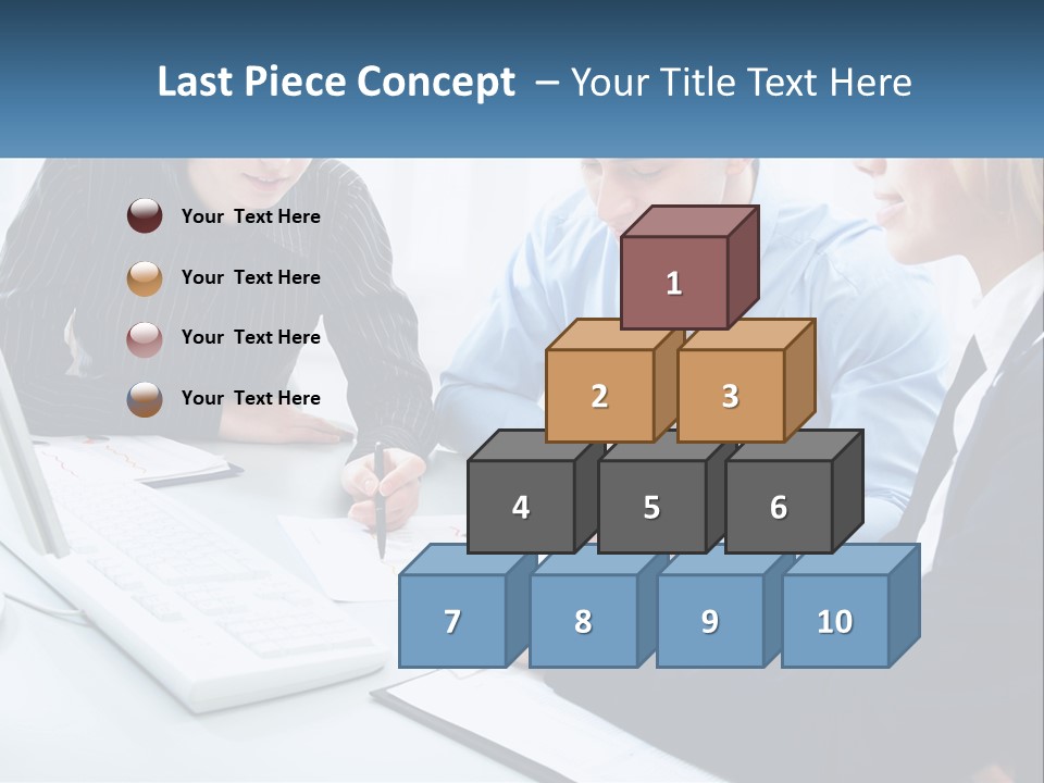 A Group Of People Sitting Around A Table With A Laptop PowerPoint Template