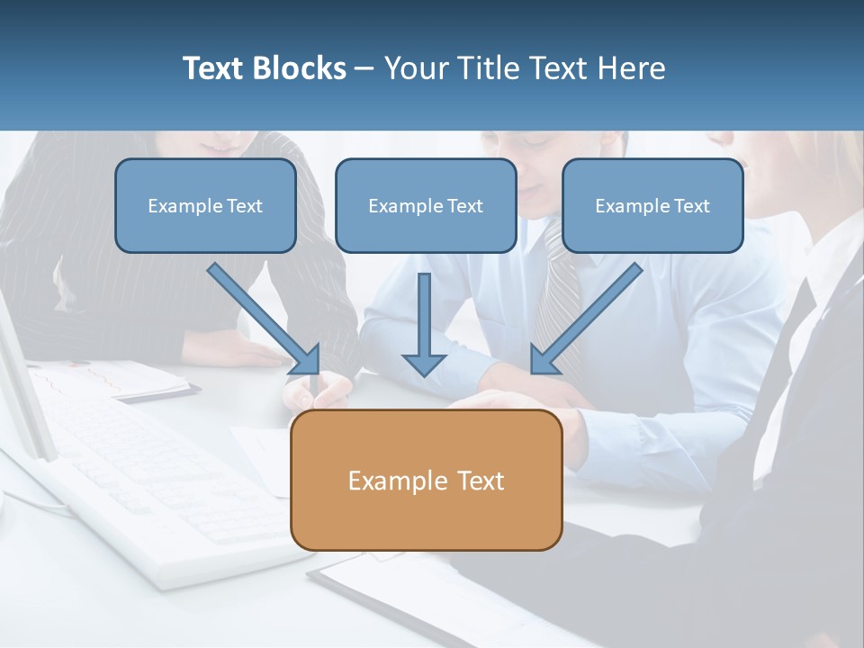 A Group Of People Sitting Around A Table With A Laptop PowerPoint Template