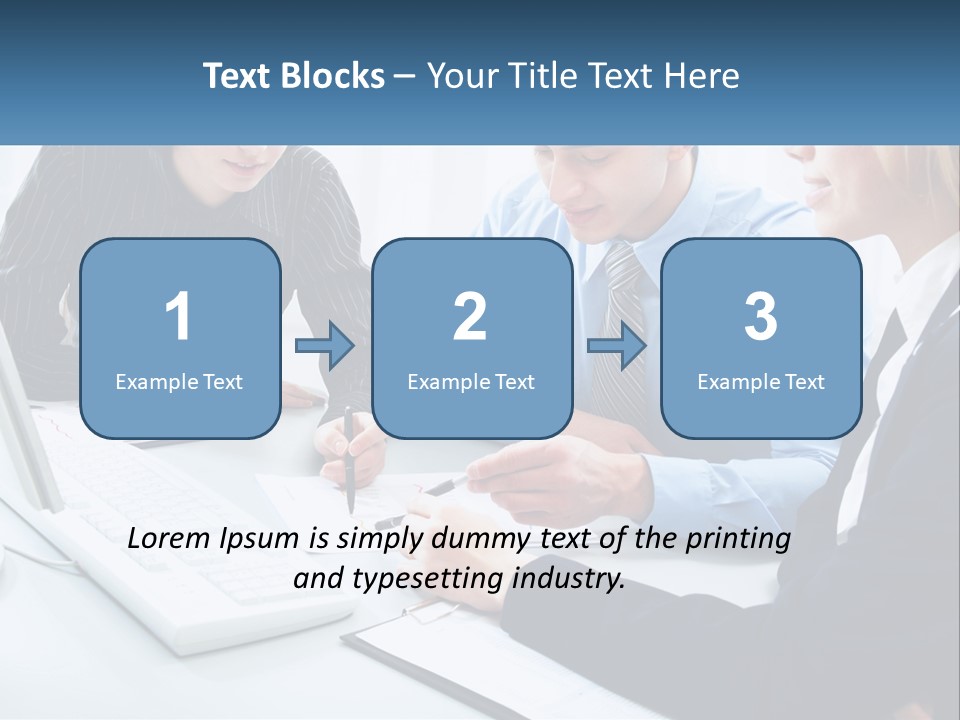 A Group Of People Sitting Around A Table With A Laptop PowerPoint Template