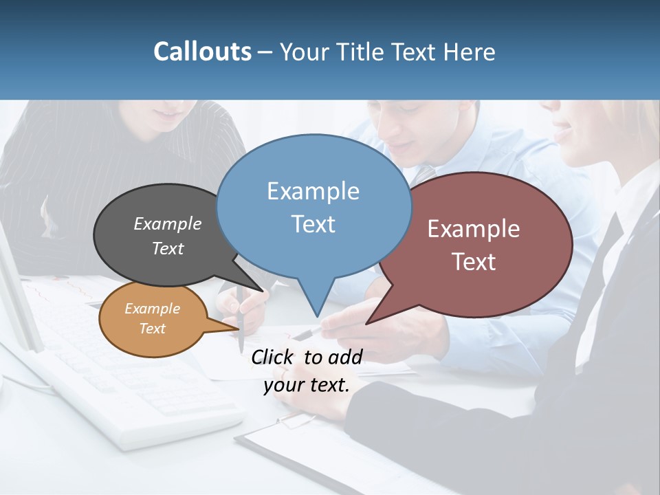 A Group Of People Sitting Around A Table With A Laptop PowerPoint Template