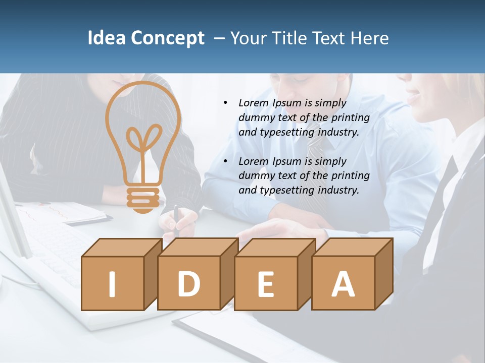 A Group Of People Sitting Around A Table With A Laptop PowerPoint Template