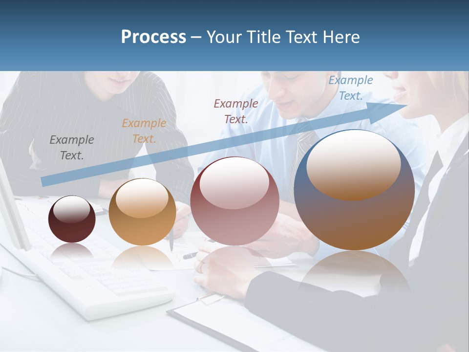 A Group Of People Sitting Around A Table With A Laptop PowerPoint Template