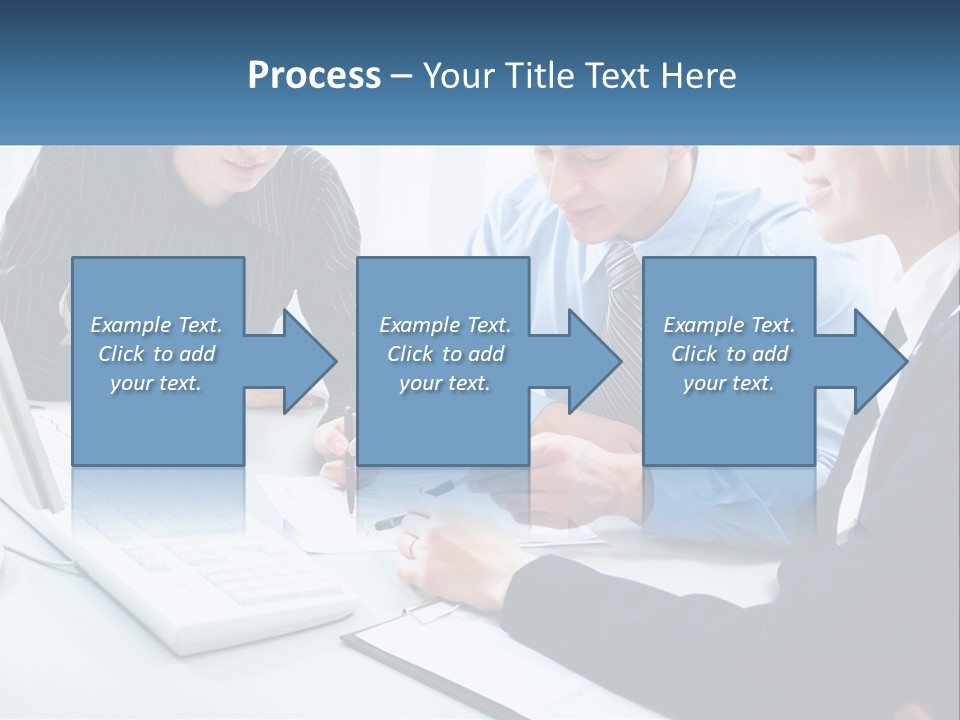 A Group Of People Sitting Around A Table With A Laptop PowerPoint Template