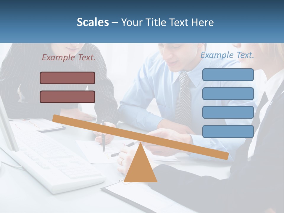 A Group Of People Sitting Around A Table With A Laptop PowerPoint Template