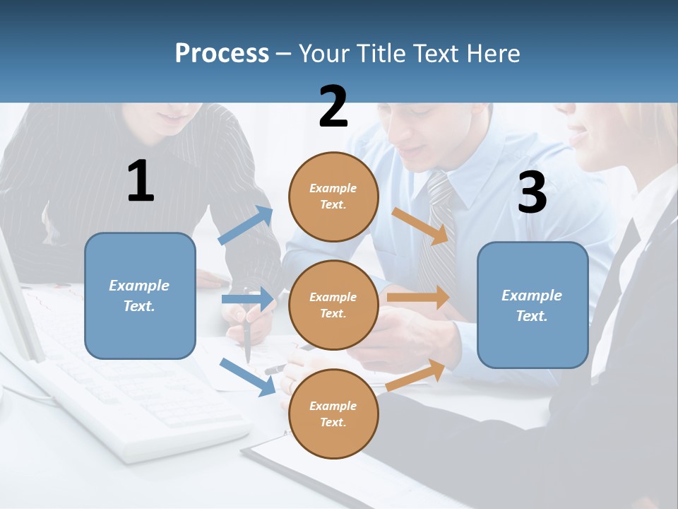 A Group Of People Sitting Around A Table With A Laptop PowerPoint Template