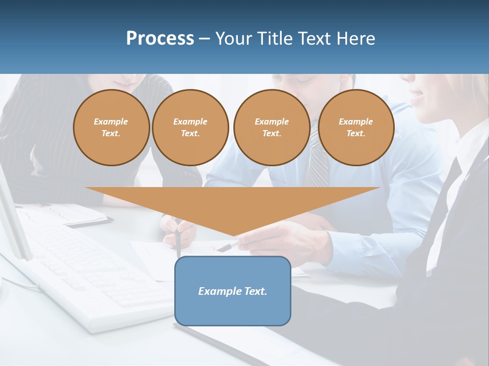 A Group Of People Sitting Around A Table With A Laptop PowerPoint Template