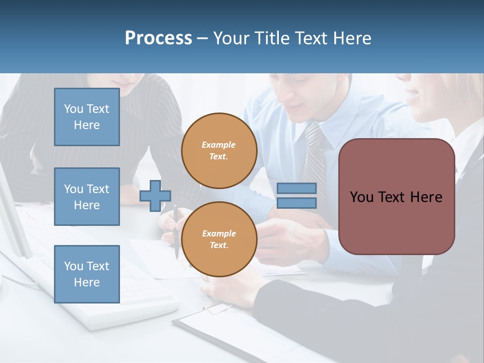A Group Of People Sitting Around A Table With A Laptop PowerPoint Template