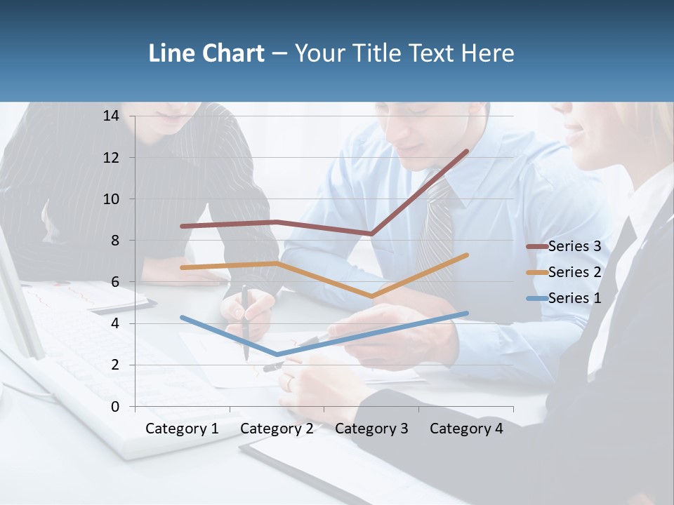 A Group Of People Sitting Around A Table With A Laptop PowerPoint Template
