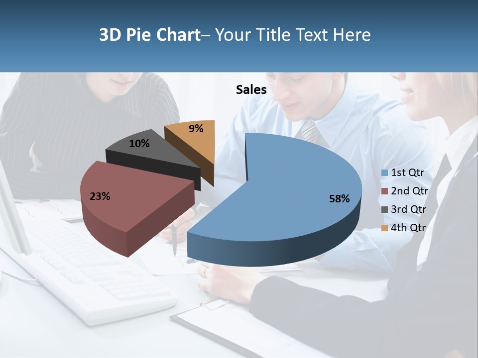 A Group Of People Sitting Around A Table With A Laptop PowerPoint Template