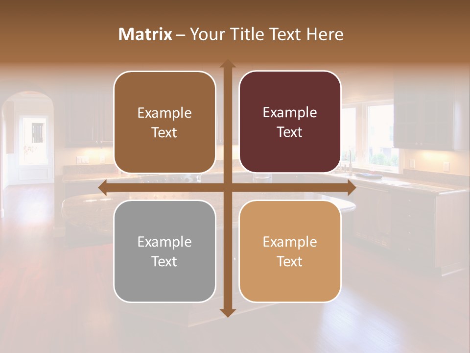 A Large Kitchen With A Center Island In The Middle Of The Room PowerPoint Template