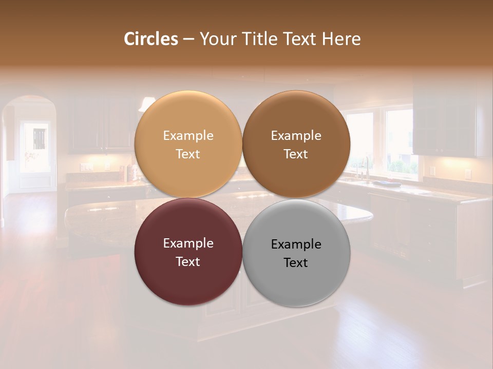 A Large Kitchen With A Center Island In The Middle Of The Room PowerPoint Template