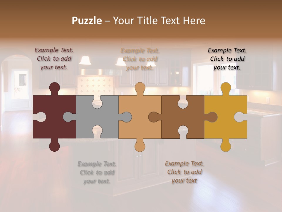 A Large Kitchen With A Center Island In The Middle Of The Room PowerPoint Template