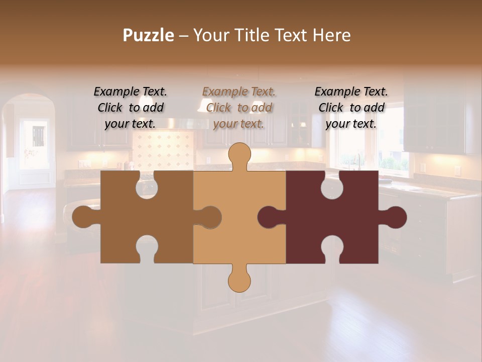 A Large Kitchen With A Center Island In The Middle Of The Room PowerPoint Template