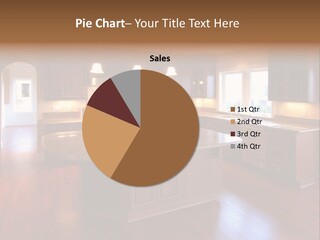 A Large Kitchen With A Center Island In The Middle Of The Room PowerPoint Template