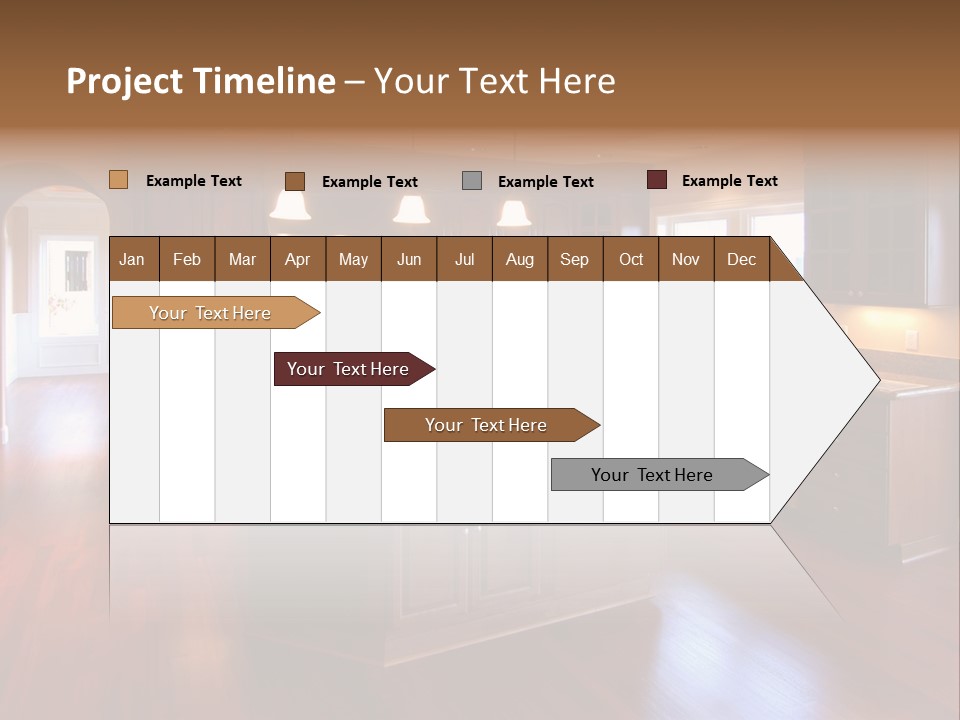 A Large Kitchen With A Center Island In The Middle Of The Room PowerPoint Template