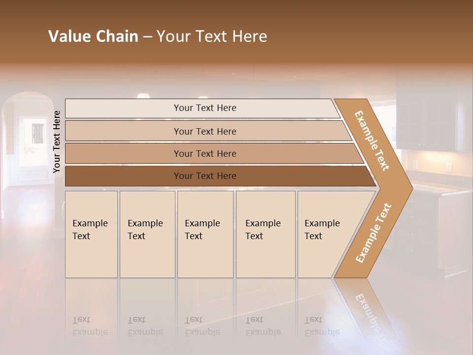 A Large Kitchen With A Center Island In The Middle Of The Room PowerPoint Template
