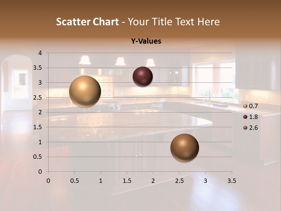 A Large Kitchen With A Center Island In The Middle Of The Room PowerPoint Template