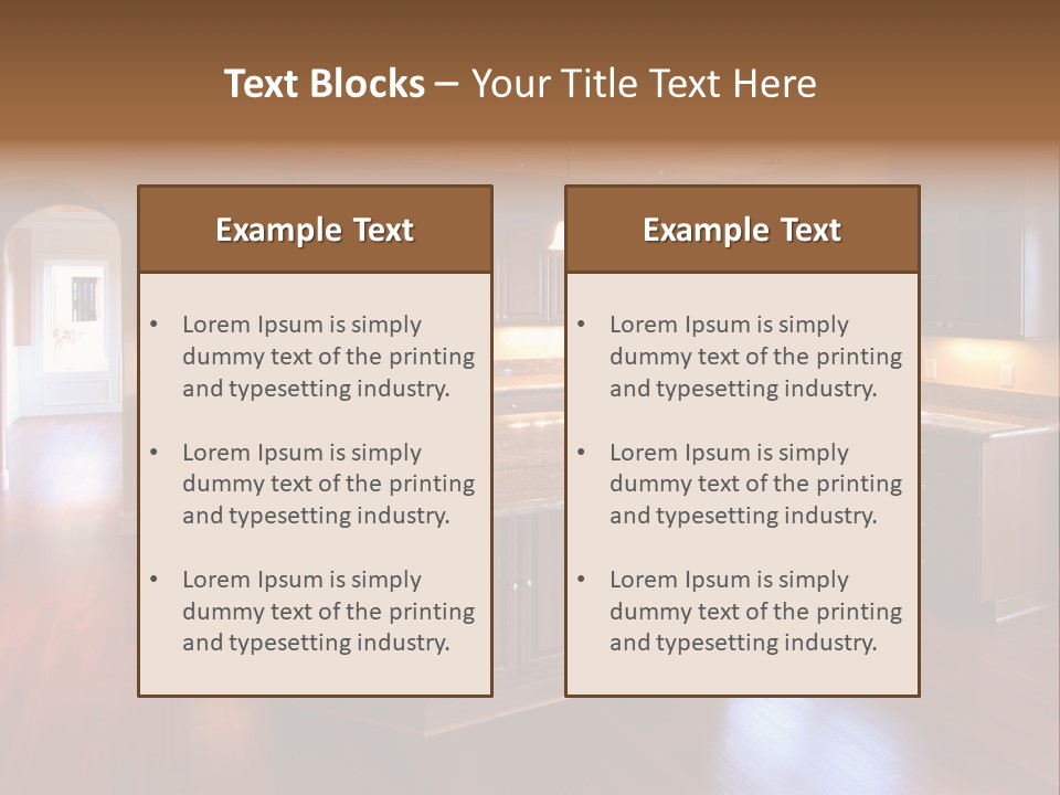 A Large Kitchen With A Center Island In The Middle Of The Room PowerPoint Template