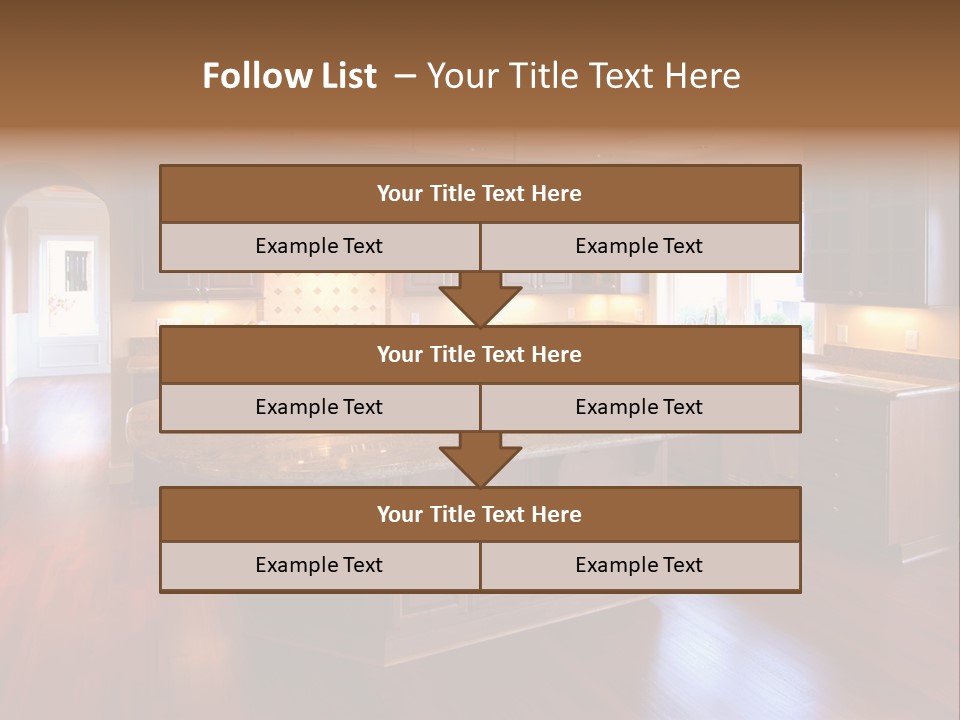A Large Kitchen With A Center Island In The Middle Of The Room PowerPoint Template