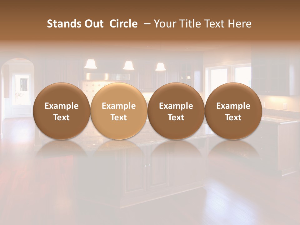 A Large Kitchen With A Center Island In The Middle Of The Room PowerPoint Template