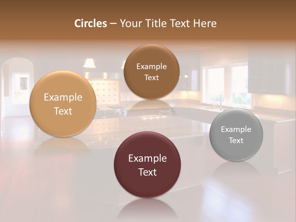 A Large Kitchen With A Center Island In The Middle Of The Room PowerPoint Template